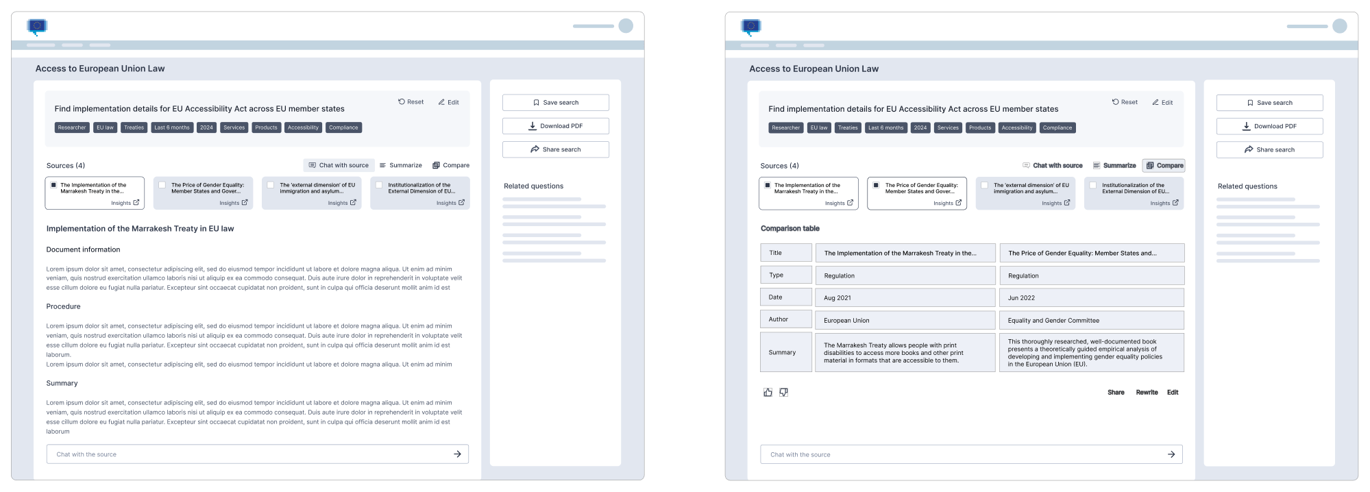 Results page prototype