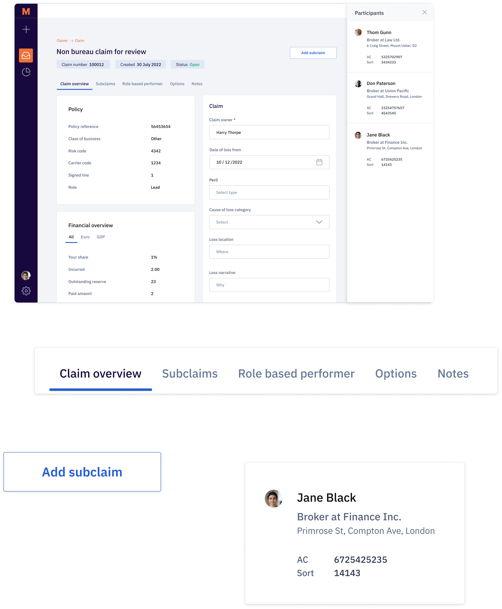 Final screen: Claim view