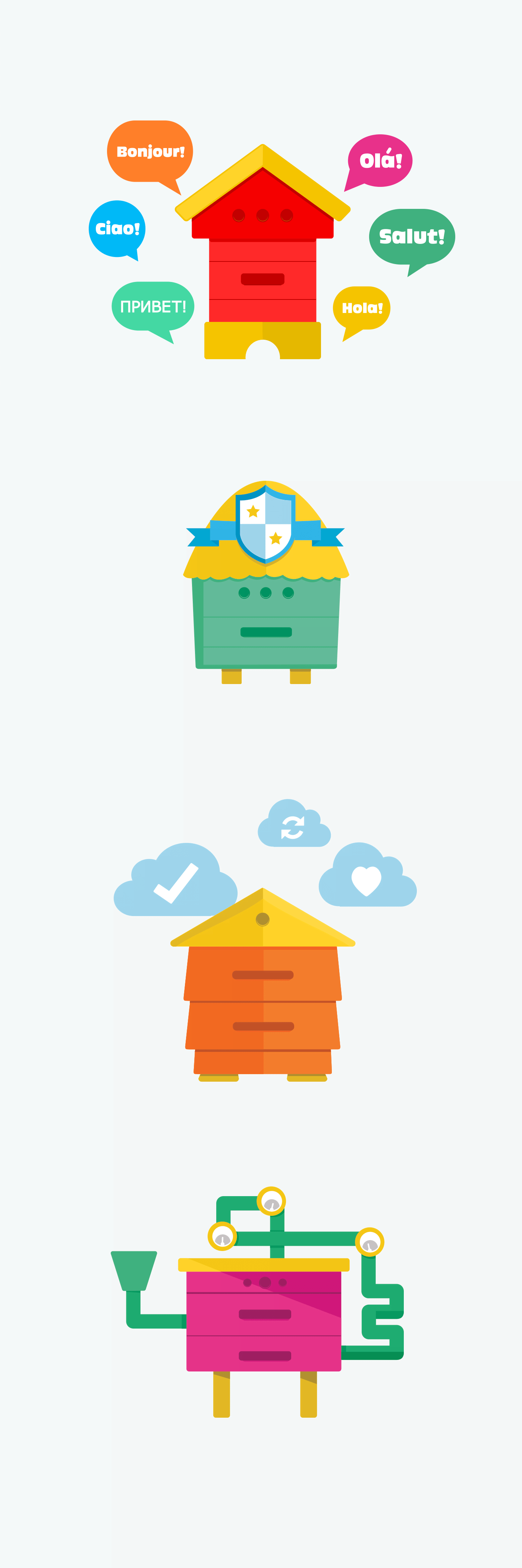 More bee hut variations