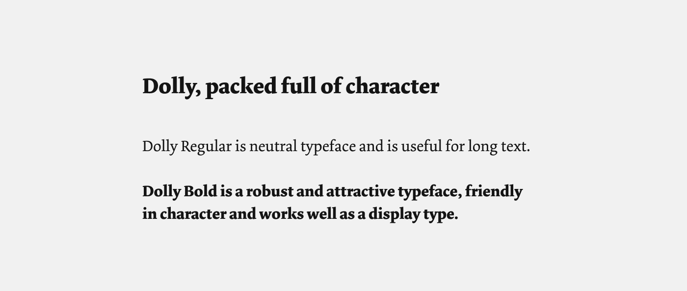 Dolly typeface exploration